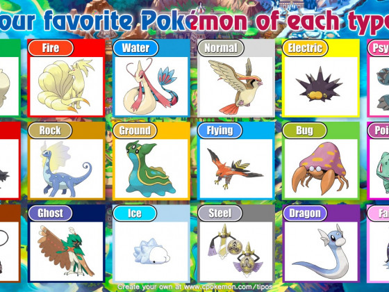 My favorite Pokemon of each type