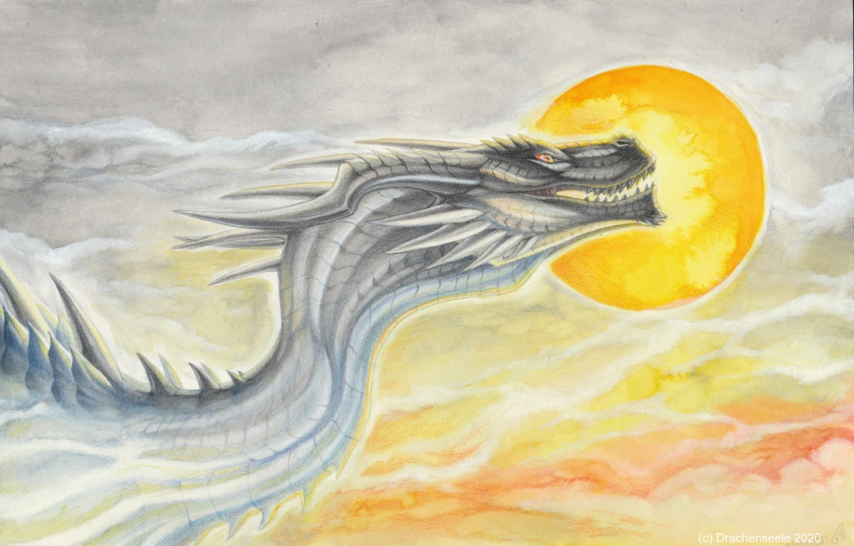 Dragon with sun