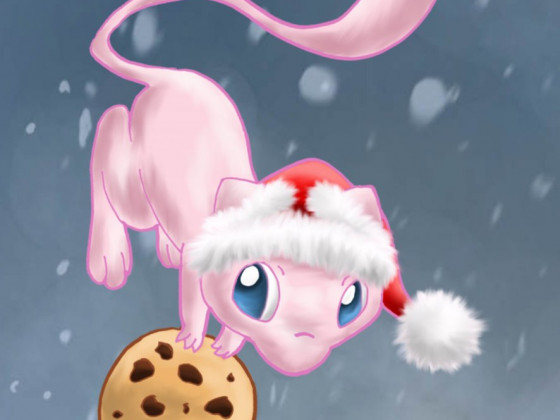 ce__mew_with_cookie_and_xmas_hat_by_shadowhatesomochao-d4g19q1
