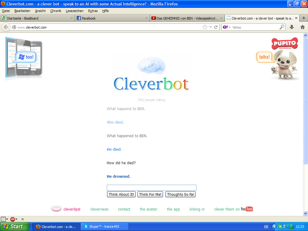 Ben Drowned... What the Fuck Cleverbot?!