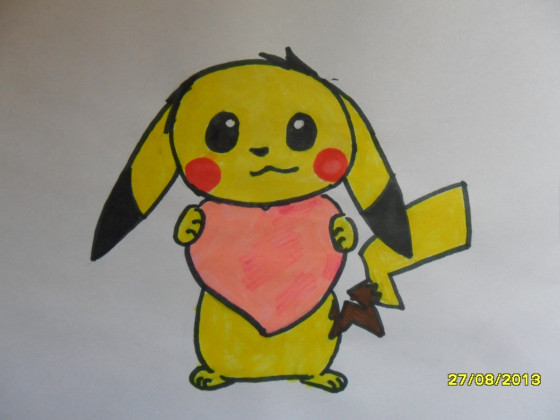 Pikachu mit einem Herz