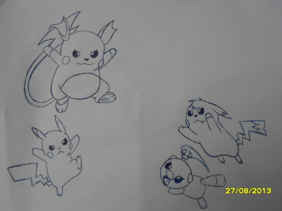 Pikachu und Raichu vs. Evil Pikachu und Ottaro
