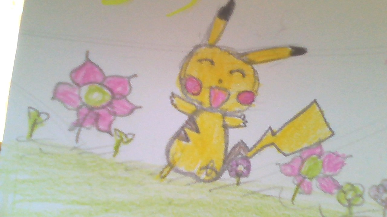 Pikachu und die Blumen