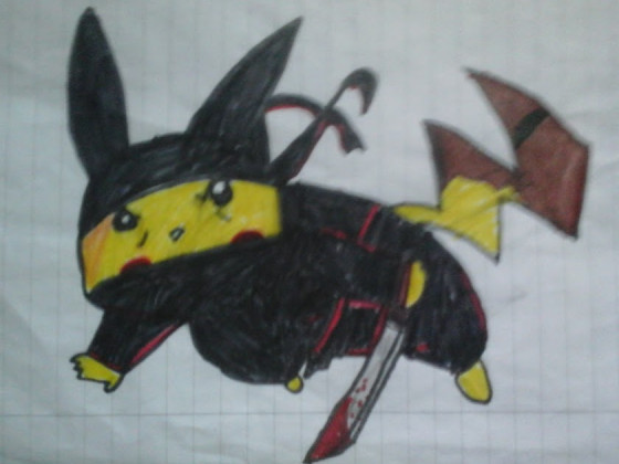 Ninja-Pikachu(Meine erste Zeichnung!!!)